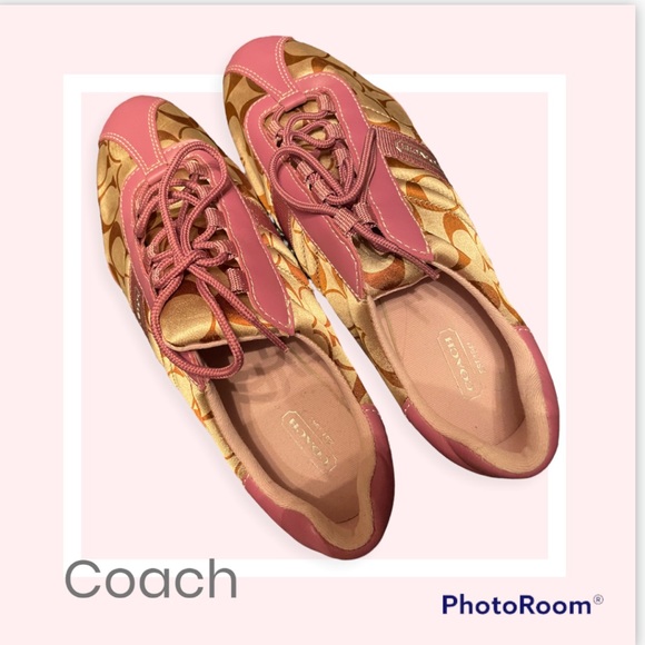 Authentic Coach Kirby Sateen Leather Shoes Women's Size 9.5 M Fashion Sneaker - Picture 2 of 5